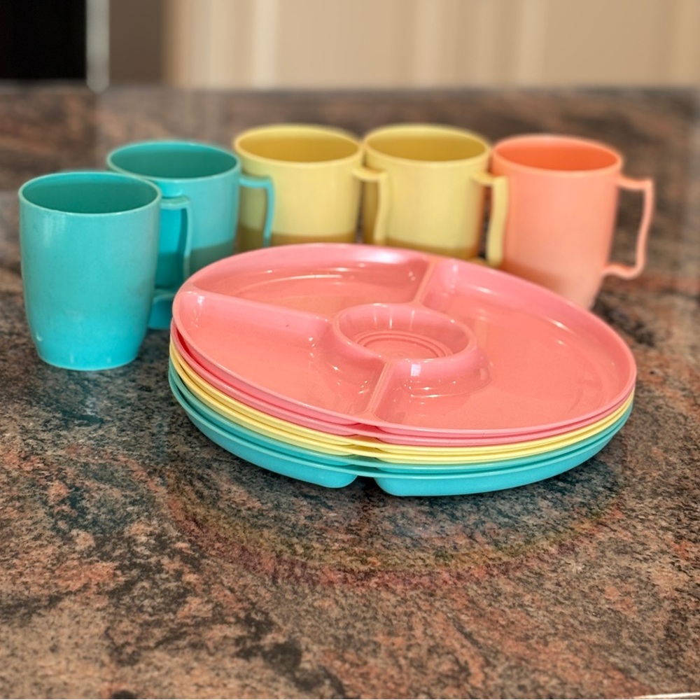 Vintage Picnic Plates & Cups
